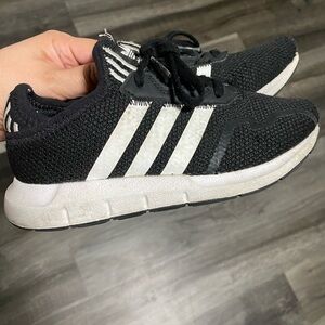 Adidas Kids Black and White Knit Sneakers size 13